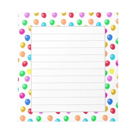 Bloc-note Ballons de fête multicolores alignés (Devant)