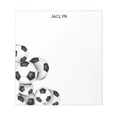 Bloc-note ballons de football accent nom personnalisé (Devant)