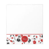 Bloc-note ballons de football noir rouge accent cadeaux d'at (Devant)