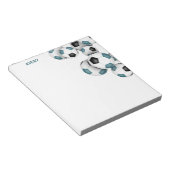 Bloc-note Ballons de football noir turquoise accent nom pers (Incliné)