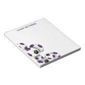 Bloc-note ballons de football noir violet accent nom personn (Incliné)