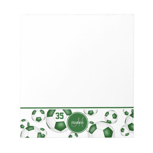 Bloc-note balls de football motif accent son nom maillot num (Devant)