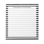 Bloc-note Bande blanche et noire du monogramme (Devant)