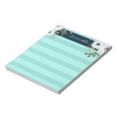 Bloc-note Bande de couleurs florales Nom personnalisé (Tourné)