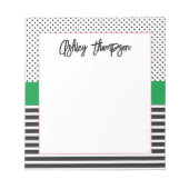 Bloc-note Bande de points noirs et blancs Preppy (Devant)