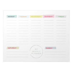 Bloc-note Bande Washi Planificateur hebdomadaire