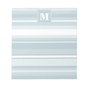 Bloc-note Bandes bleu glace monogramme