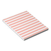 Bloc-note Bandes de bonbons corail et blanc (Incliné)