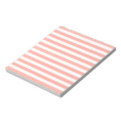 Bloc-note Bandes de bonbons corail et blanc (Tourné)