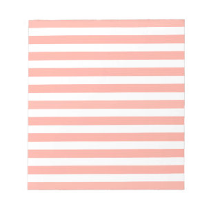 Bloc-note Bandes de bonbons corail et blanc