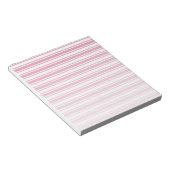 Bloc-note Bandes de bonbons roses et blanches (Incliné)