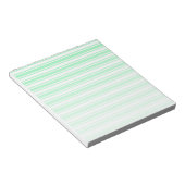 Bloc-note Bandes de bonbons vert et blanc pastel (Incliné)