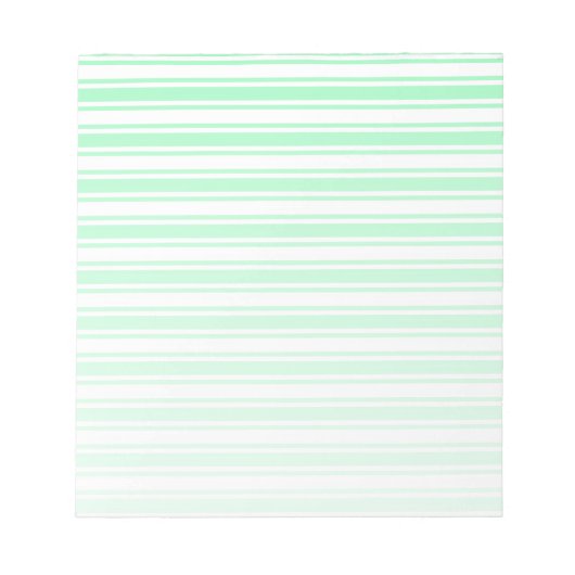 Bloc-note Bandes de bonbons vert et blanc pastel (Devant)