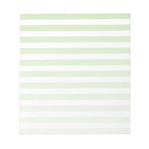 Bloc-note Bandes de bonbons vert pâle et blanc