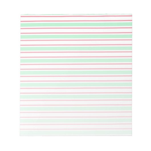 Bloc-note Bandes de bonbons vert, rose et blanc à la menthe (Devant)