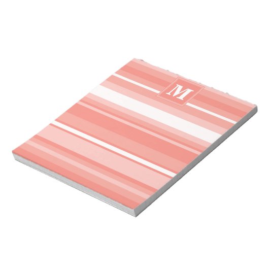 Bloc-note Bandes de corail monogramme (Tourné)