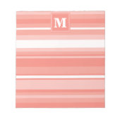Bloc-note Bandes de corail monogramme (Devant)