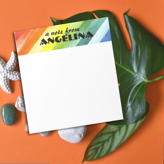 Bloc-note Bandes d'éclaboussures d'aquarelle arc-en-ciel en