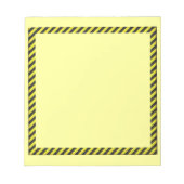 Bloc-note Bandes diagonales minces en noir et jaune (Devant)