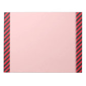 Bloc-note Bandes diagonales noires et rouges minces (Devant)