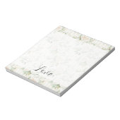 Bloc-note Bandes florales crème romantiques feuilles vertes (Tourné)