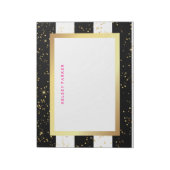 Bloc-note Bandes noires et blanches avec Faux Gold Confetti (Tourné)