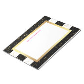Bloc-note Bandes noires et blanches avec Faux Gold Confetti (Incliné)