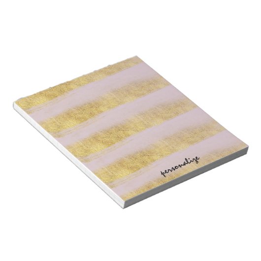 Bloc-note Bandes or et rose (Incliné)