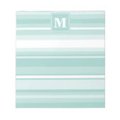 Bloc-note Bandes vertes de menthe monogramme (Devant)