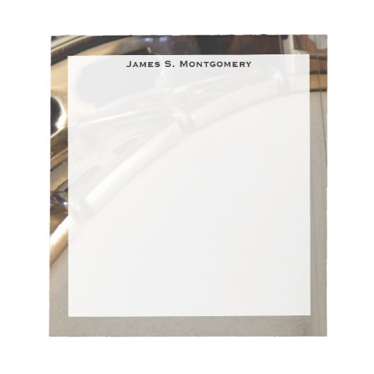 Bloc-note Banjo blanc et or Monogram Music (Devant)