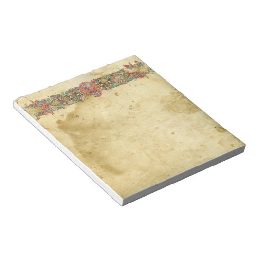 Bloc-note Bannière florale médiévale (Incliné)