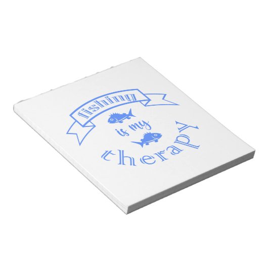 Bloc-note Bannière ruban La pêche est ma thérapie (Incliné)