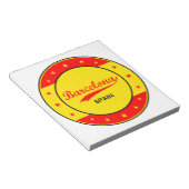 Bloc-note Barcelone, Espagne, cercle aux couleurs du drapeau (Incliné)