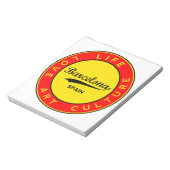 Bloc-note Barcelone, Espagne, cercle rouge, art (Tourné)