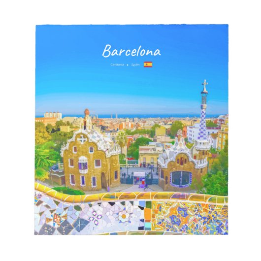 Bloc-note Barcelone, Espagne - Parc Guell Mosaïque Gaudi (Devant)