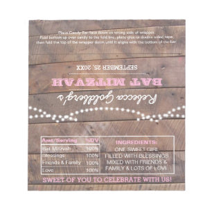 Bloc-note Barnwood Lights Bat mitzvah rose Wrappers
