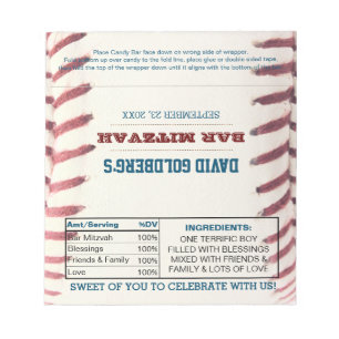 Bloc-note Barre de baseball Mitzvah Wrappers chocolat
