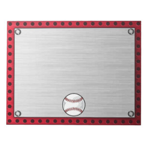 Bloc-note Base-ball en aluminium balayé de regard