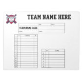 Bloc-note Baseball Lineup Cards (Devant)
