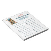 Bloc-note Baseball Teddy Boy Baby shower Memory Tray Jeu (Incliné)