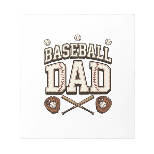 Bloc-note Baseball Vintage Papa Fête des Pères (Devant)