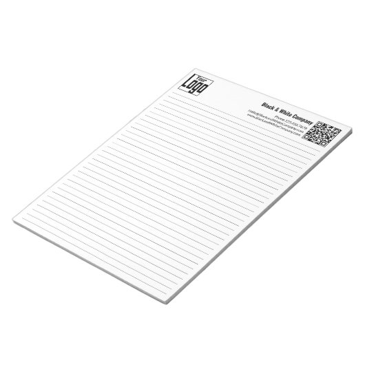 Bloc-note Basic Logo QR-code Black Line College Rule (Incliné)