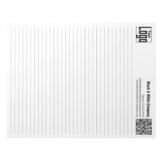 Bloc-note Basic Logo QR-code Black Line College Rule (Devant)
