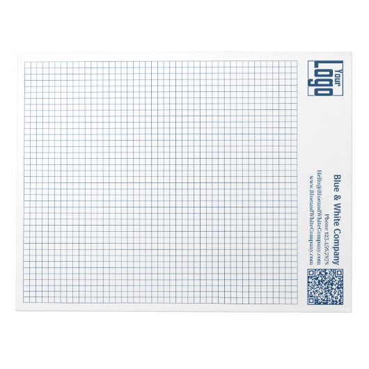 Bloc-note Basic Logo QR-code Blue Grid Graph Calcpad (Devant)
