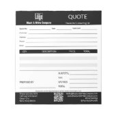Bloc-note Basic Professional Service Business Black Quote  (Devant)