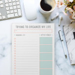 Bloc-note Basic Task List Editable Tear Away Daily Planner N<br><div class="desc">Personalize to suit your taste by changing fonts,  colors and shapes of everything! Peach and Mint</div>