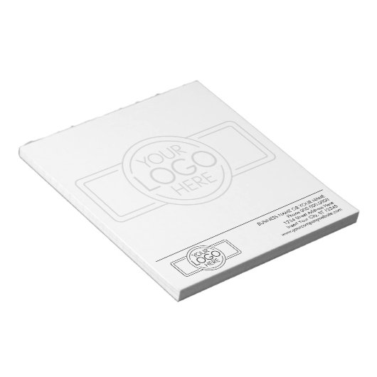 Bloc-note Basique avec filigrane du logo de l'entreprise en (Incliné)