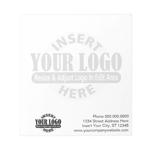 Bloc-note Basique avec logo d'entreprise en Arrière - plan (Devant)