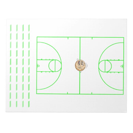 Bloc-note Basket-ball Playbook Green | (Devant)