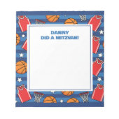 Bloc-note Basketball Sport Thème Personnalisé Mitzvah (Devant)